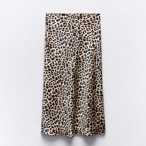 Zara Leopard Print Midi Skirt